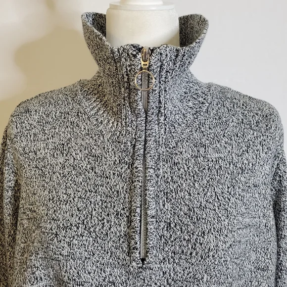 Karen Scott Sweater Womens 2X Pullover 1/4 Zip‎ Gray White Warm Layer Warm XXL - Picture 5 of 13